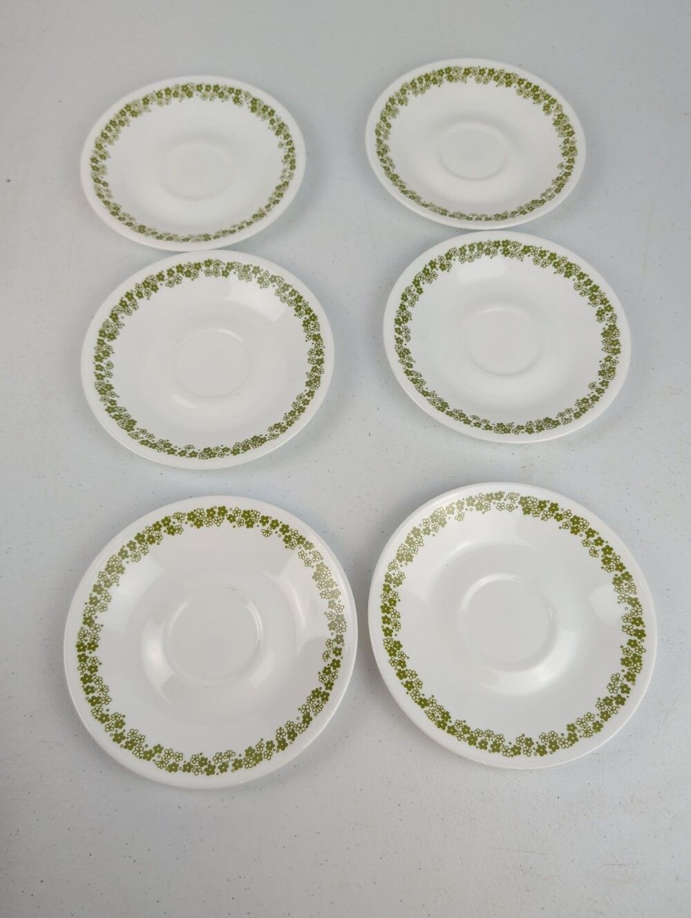 Set of 6 Corelle Corning Crazy Daisy Spring Blossom Saucers 6 1/4"